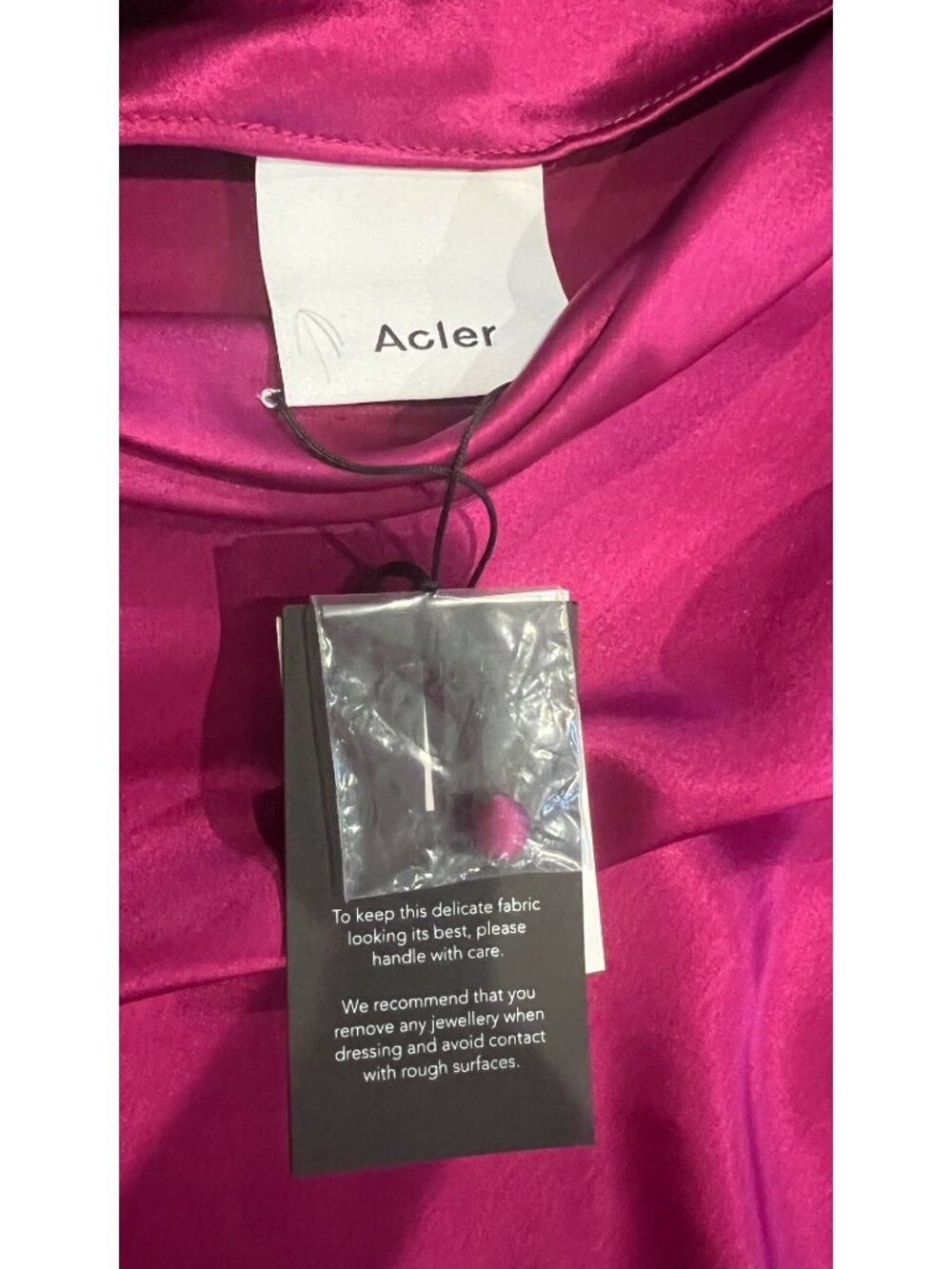 NWT Acler Ropley Drape Bias Cut fuchsia  Satin Maxi Cocktail Dress size US 10 - Picture 9 of 14